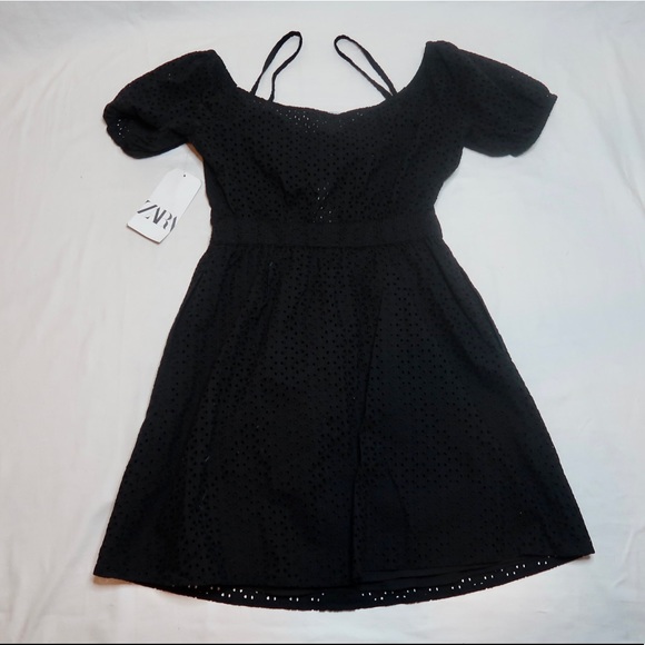 Zara | Black Cut Out Bow Dress - Picture 7 of 7